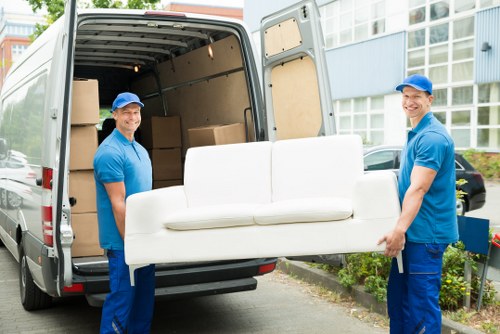 Man With Van Hayes team preparing a safe move with protective equipment