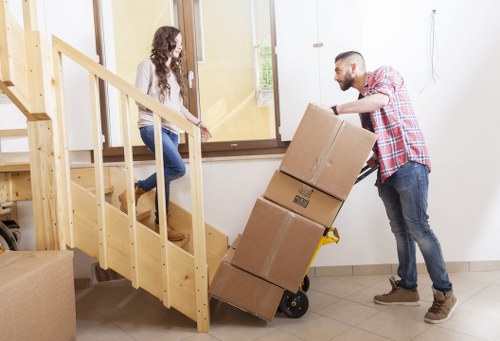 Furniture being carefully loaded during a Hayes house move