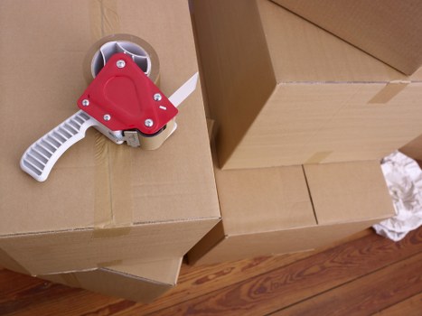 Office furniture being moved during a commercial relocation in Hayes