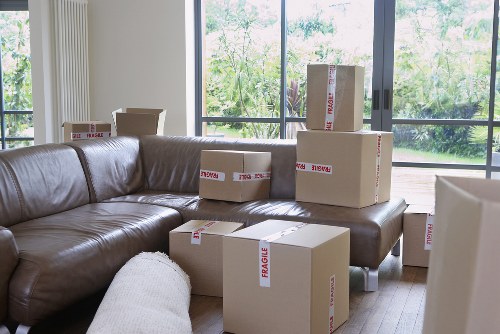 Boxes and furniture being prepared for reuse and recycling